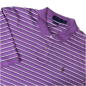 Polo Ralph Lauren Stripe Polo Shirt Size XXL Purple White black